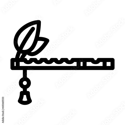 krishna flute hinduism line icon vector. krishna flute hinduism sign. isolated contour symbol black illustration
