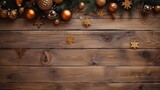 Christmas ball on wooden background