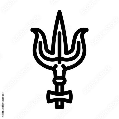 shiva trident trishul line icon vector. shiva trident trishul sign. isolated contour symbol black illustration