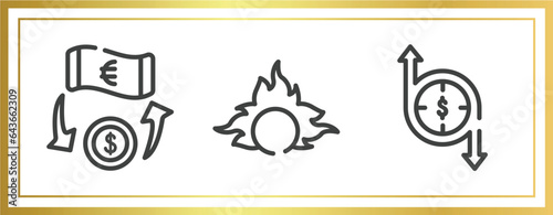 cryptocurrency outline icons set. linear icons sheet included money transfer, proof of burn, transfering vector.