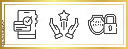 cryptocurrency outline icons set. linear icons sheet included dive, advantage, encryption vector.