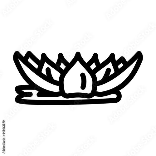 lotus flower god om line icon vector. lotus flower god om sign. isolated contour symbol black illustration