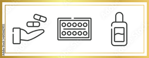 beauty outline icons set. linear icons sheet included treatment, paints, makeup remover vector.