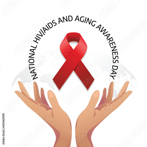 vector graphic of National HIV-AIDS and Aging Awareness Day good for National HIV-AIDS and Aging Awareness Day celebration. flat design. flyer design.flat illustration.