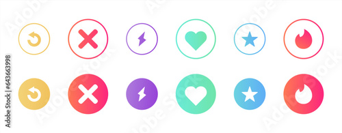 Social media dating icons. Design for web and mobile app, vector 10 eps.