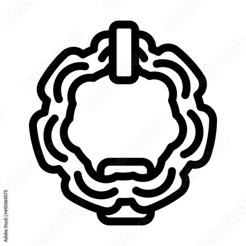 islamic door knocker line icon vector. islamic door knocker sign. isolated contour symbol black illustration