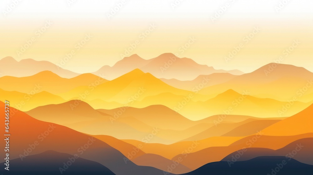 Generate a photography of sunset in mountains