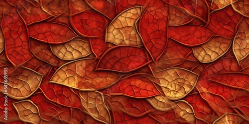 Seamless leaf patterned background design  Close up of Fiber structure of dry leaves texture background. Cell patterns of leaves of Autumn background for creative banner design or greeting card