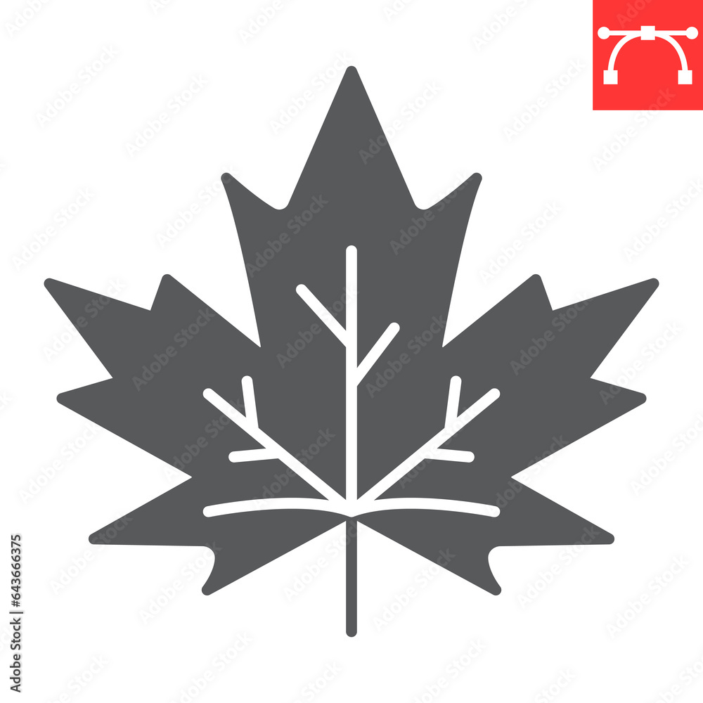 Maple leaf glyph icon, thanksgiving and Canada, maple leaf vector icon, herb vector graphics, editable stroke solid sign, eps 10. Maple leaf glyph icon, thanksgiving and Canada, maple leaf vector icon, herb vector graphics, editable stroke solid sign, eps 10.