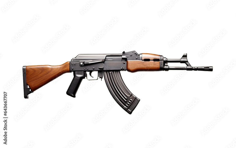 Fascinating AK 47 Isolated On Transparent PNG Background Rendering Fascinating AK 47 Isolated On Transparent PNG Background Rendering
