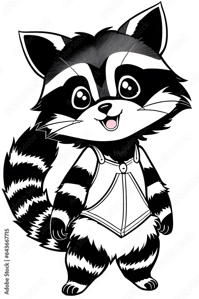 Cute raccoon cartoon 