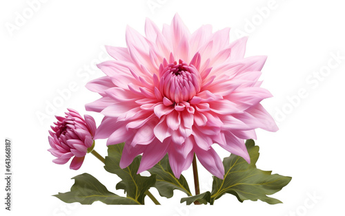 Polished Chrysanthemum Flower Isolated on Transparent PNG Background  rendering. Generative AI