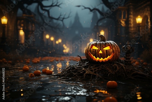 Ready for content Square frame, captivating Halloween themed background combined