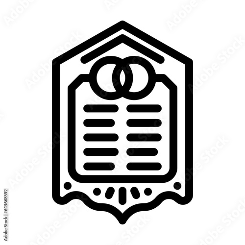 ketubah marriage contract line icon vector. ketubah marriage contract sign. isolated contour symbol black illustration