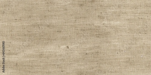 Seamless Natural Cream French Linen Texture Border Background. Old Ecru Flax Fibre Seamless Pattern. Organic Yarn Close Up Weave Fabric Ribbon Trim Banner. Sack Cloth Packaging, Canvas Edging.