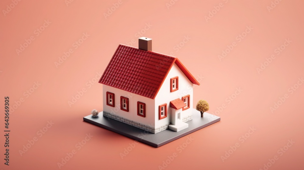 3d icon house with clean background - obrazy, fototapety, plakaty 
