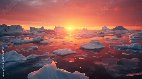Ice and icebergs are melting due to global warming. © sirisakboakaew