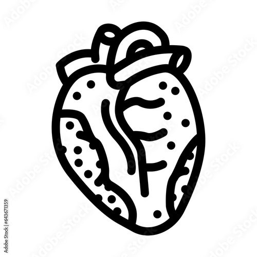 cancer nicotine line icon vector. cancer nicotine sign. isolated contour symbol black illustration