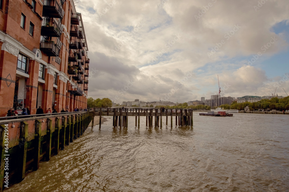 OXO Tower and Gabriel's Wharf Queen's Walk in London Great Britain OXO Tower and Gabriel's Wharf Queen's Walk in London Great Britain