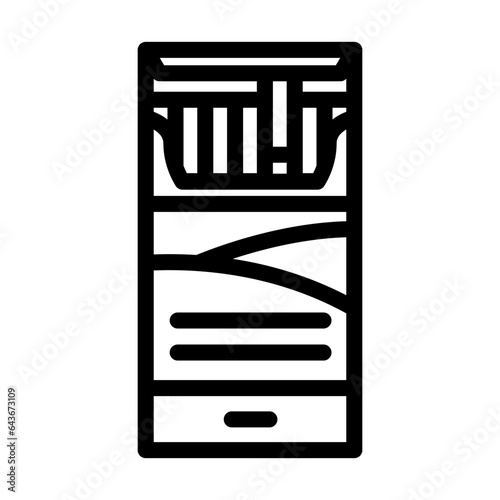 cigarette nicotine line icon vector. cigarette nicotine sign. isolated contour symbol black illustration