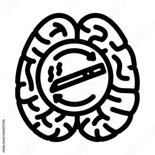 addiction nicotine tobacco line icon vector. addiction nicotine tobacco sign. isolated contour symbol black illustration