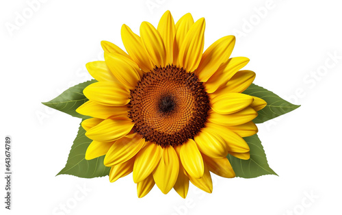 Enrapturing Sun Flower Isolated on Transparent PNG Background, rendering. Generative AI