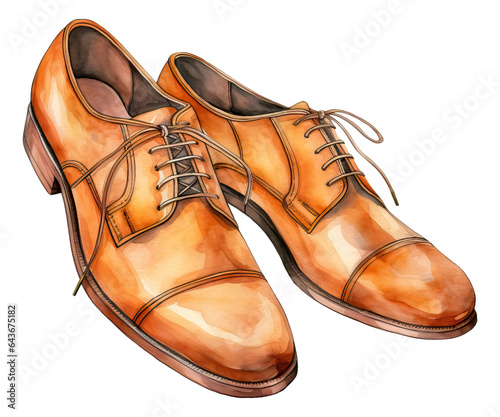 Luxury man brown leather shoes isolated.