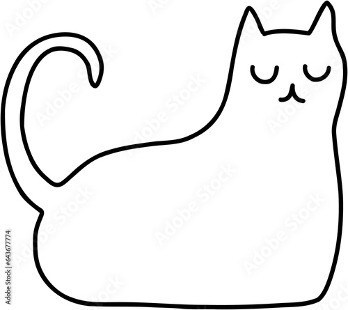doodle freehand sketch drawing of cat.