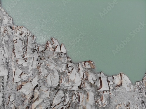 reservoir by a glacier