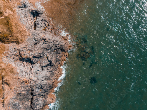 the coastline from above