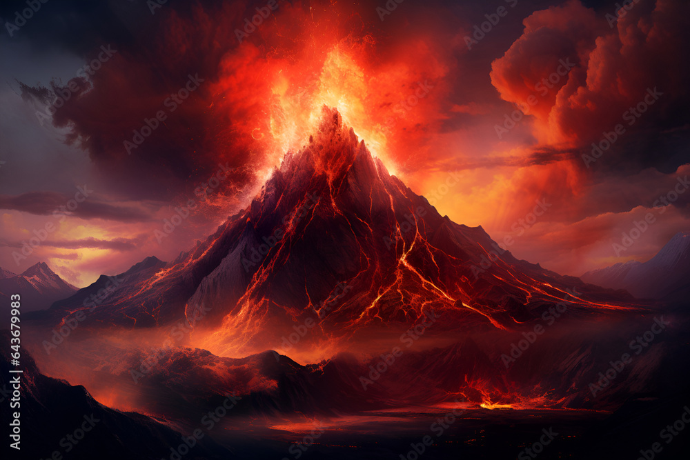 Volcano lava erupting. Volcano magma 
