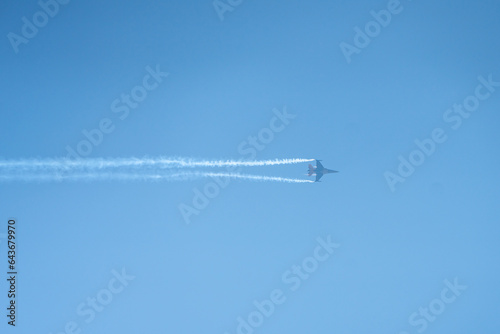 Photography airplane in the sky flying high