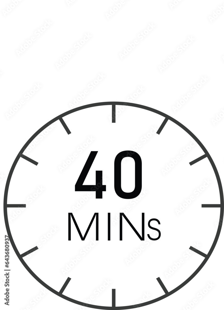 40 minutes clock timer sign vector design suitable for many uses 40 minutes clock timer sign vector design suitable for many uses