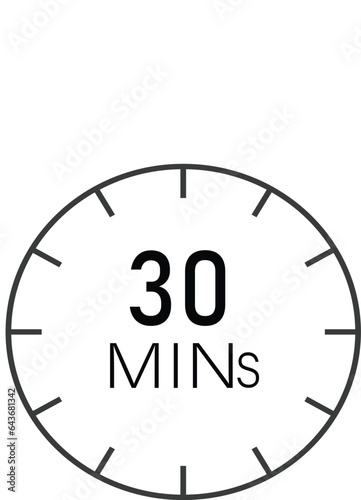 30 minutes clock timer sign vector design suitable for many uses