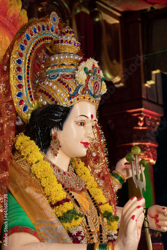 Idol statue of Goddess Maa Durga, Happy Navratri and Dussehra