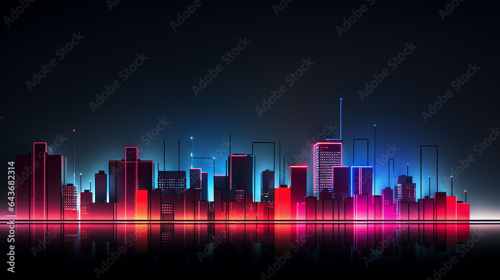Fototapeta premium néon minimalista da cidade
