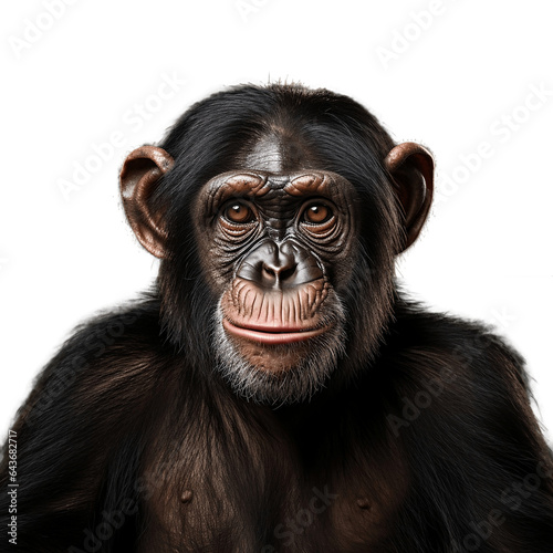 Majestic Chimpanzee on Isolated background. Generative AI © Muhammad