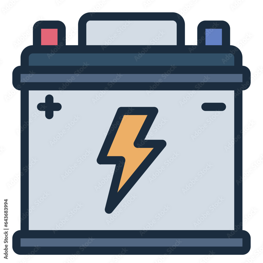 Car Battery filled line icon