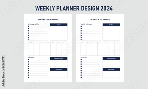 Weekly Planner Design 2024 (ID: 643684791)
