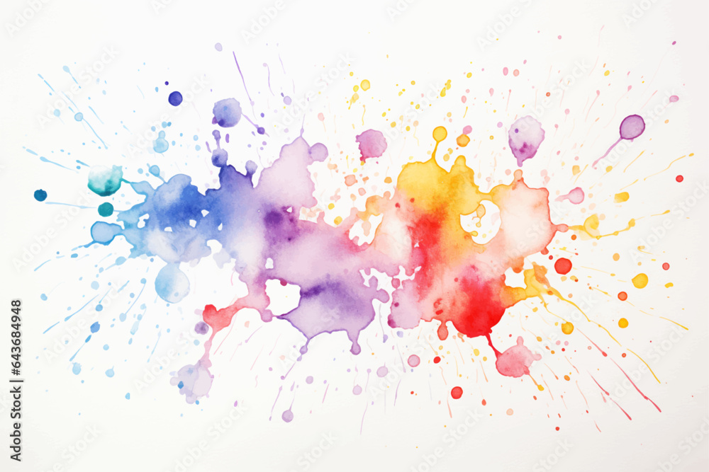 Watercolor abstract splash, spray. Color painting vector texture. Colorful background.