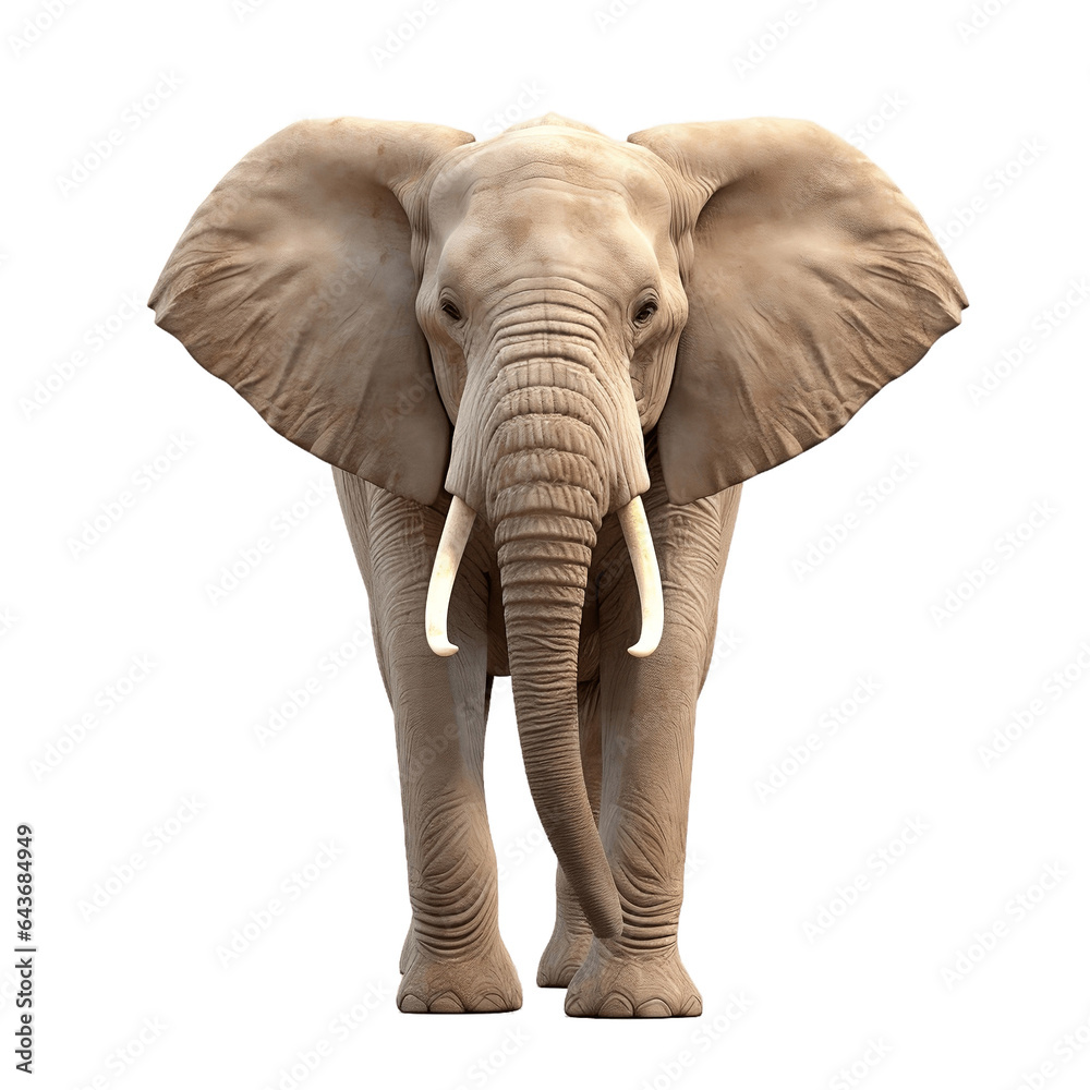 Majestic Elephant on Isolated background. Generative AI