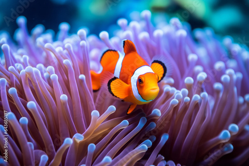 Fotomurale A shot of a clownfish in the anemone