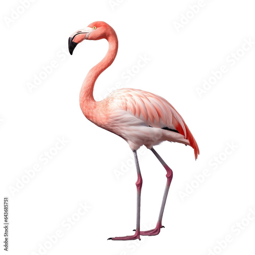Elegant Flamingo on Isolated background. Generative AI