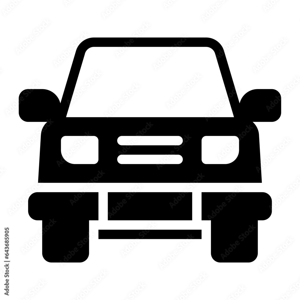Car vehicle transportation solid glyph icon