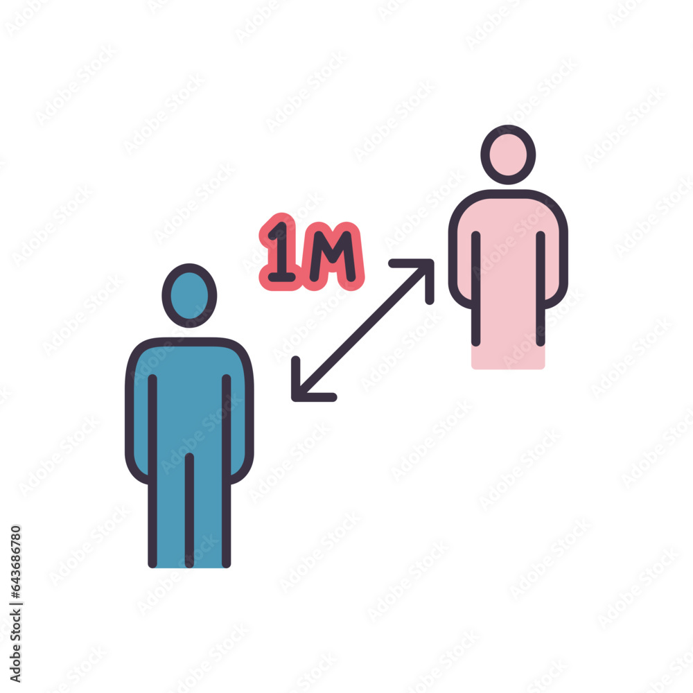 Social distancing sign. Keep distance related vector icon. Isolated on white background. Editable vector illustration Social distancing sign. Keep distance related vector icon. Isolated on white background. Editable vector illustration