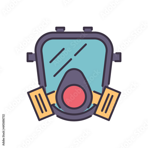Gas mask related vector icon. Gas mask sign. Isolated on white background. Editable vector illustration