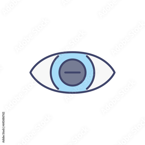 Myopia related vector line icon. Isolated on white background. Vector illustration. Editable stroke