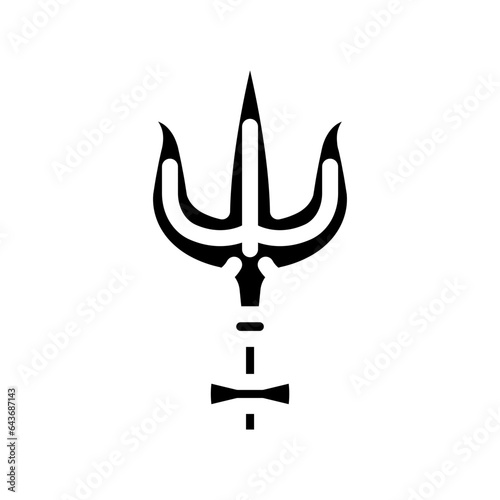 shiva trident trishul glyph icon vector. shiva trident trishul sign. isolated symbol illustration