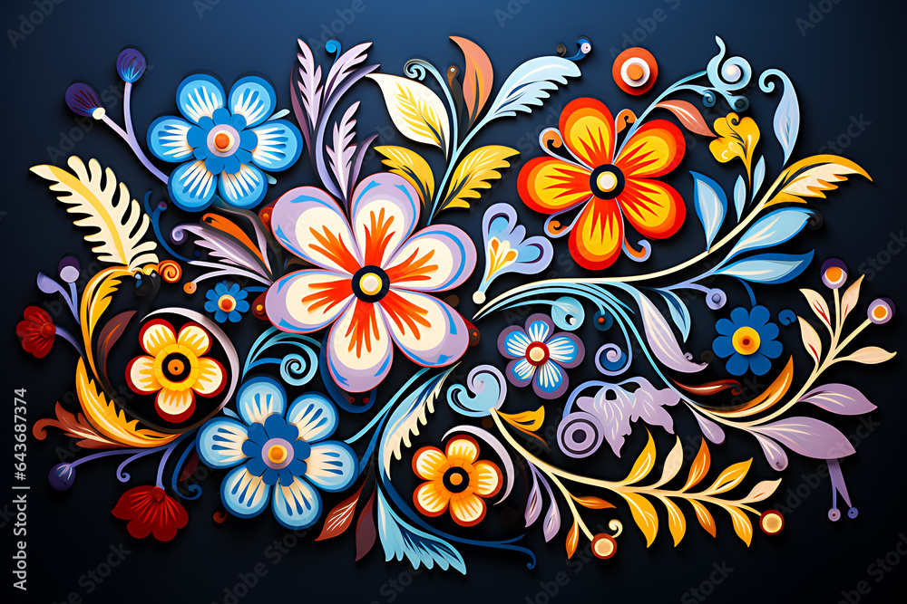 Abstract pattern from folk art background Abstract pattern from folk art background
