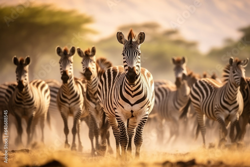 Image of a zebra herd in the African wilderness